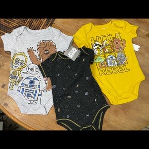 Star Wars Little Rebel Bodysuits Lot of 3 NWT - 12months